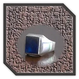 MR00200O-Sterling Silver Synthetic Sapphire Men's Ring.