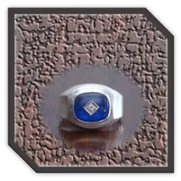 MR00200AF-Sterling Silver Synthetic Sapphire Men's Ring.