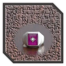 MR00200X-Sterling Silver Synthetic Ruby Men's Ring.