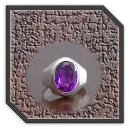 MR00250V-Sterling Silver Synthetic Amethyst Men's Ring.