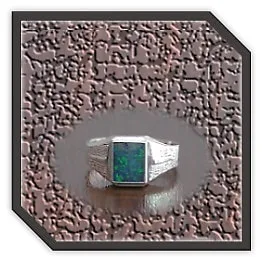 MR00250AK-Sterling Silver Opal Men's Ring.