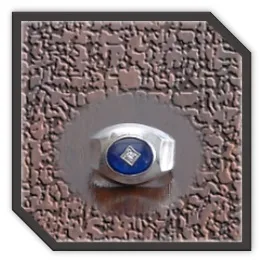 MR00200AA-Sterling Silver Synthetic Sapphire Men's Ring.