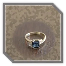 LR01800A-14ct Yellow Gold Sapphire Cubic Ladies Ring.