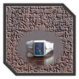 MR00250S-Sterling Silver Opal Men's Ring.