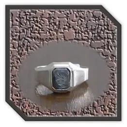 MR00220D-Sterling Silver Haematite Men's Ring.