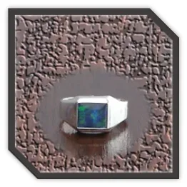 MR00250T-Sterling Silver Opal Men's Ring.