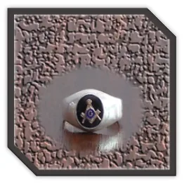 MR00200AB-Sterling Silver Onyx Masonic Men's Ring.