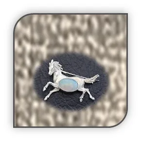 BR00600B-Sterling Silver Opal Brooch.