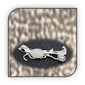 BR00500C-Sterling Silver Opal Brooch.