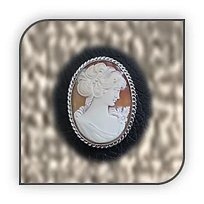BR00580A-Sterling Silver Cameo Pendant Brooch.
