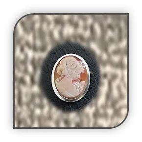 BR00400D-Sterling Silver Cameo Pendant Brooch.
