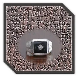 MR00220J-Sterling Silver Onyx Men's Ring.