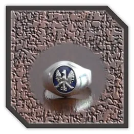 MR00260E-Sterling Silver Synthetic Sapphire Men's Ring.