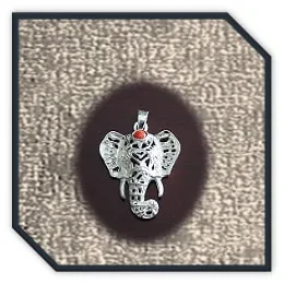 PE00120E-Sterling Silver Natural Coral Pendant.