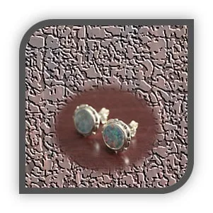 ES00650A-9ct White Gold Opal Studs.