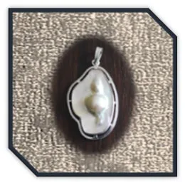 PE00680A-Sterling Silver Blister Pearl Pendant.