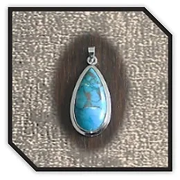 PE00400B-Sterling Silver Turquoise Pendant.