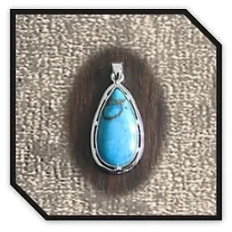 PE00400C-Sterling Silver Turquoise Pendant.