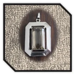 PE01200B-Sterling Silver Smoky Quartz Pendant.