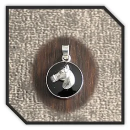 PE00180E-Sterling Silver Onyx Pendant.
