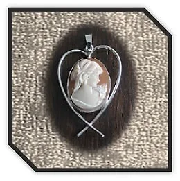 PE00400F-Sterling Silver Cameo Pendant.