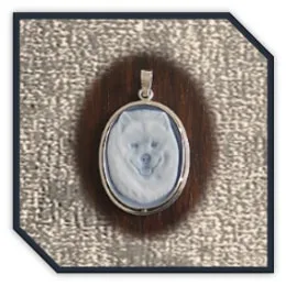 PE00850A-Sterling Silver Sardonic Dog Cameo Pendant.