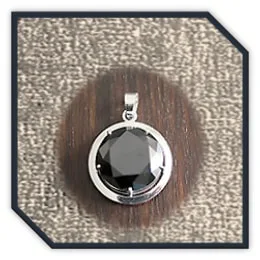PE00280C-Sterling Silver Black Cubic Pendant.