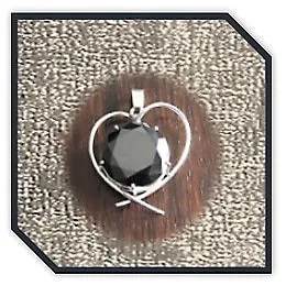 PE00280D-Sterling Silver Black Cubic Pendant.
