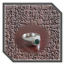 MR00200L-Sterling Silver Gilson Emerald Men's Ring.
