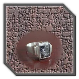 MR00220F-Sterling Silver Haematite Men's Ring.