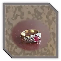 LR10000A-18ct Yellow Gold Ruby Diamond Ladies Ring.