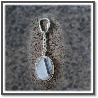 KR00250A-Sterling Silver Agate Key Chain Ring.