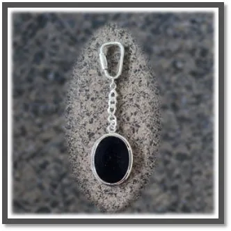 KR00200A-Sterling Silver Onyx Key Chain Ring.