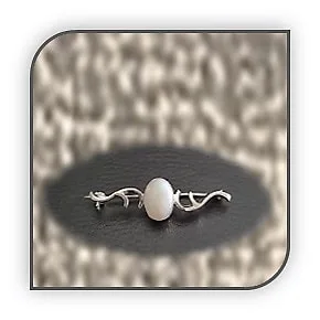 BR00300D-Sterling Silver Opal Brooch.