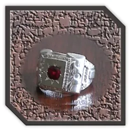 MR00250J-Sterling Silver Garnet Men's Ring.