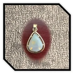 PE03200A-18ct Yellow Gold Semi Black Opal Pendant.
