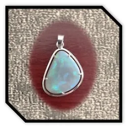 PE05500A-9ct White Gold Semi-Black Opal Pendant.