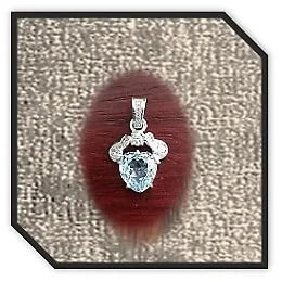 PE09500A-9ct White Gold Aquamarine Diamond Pendant.