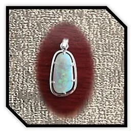 PE02500D-9ct White Gold Semi Black Opal Pendant.