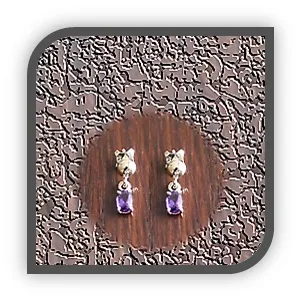 ER00300B-9ct Yellow Gold Amethyst Earrings.