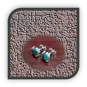 ES01100B-9ct White Gold Emerald Studs.