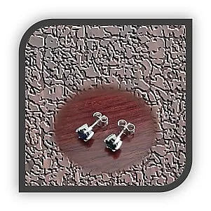 ES02800A-9ct White Gold Teal Sapphire Studs.