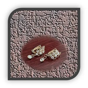 ER00800A-14ct Yellow Gold Cubic Earrings.