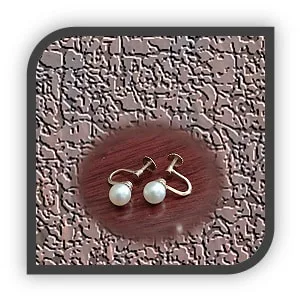 ER00500B-9ct Yellow Gold Pearl Earrings.