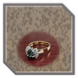 LR05500A-18ct Yellow Gold Teal Sapphire Diamond Ladies Ring.
