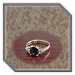 LR04000A-14ct Yellow Gold Teal Sapphire Cubic Ladies Ring.