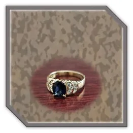 LR03800A-14ct Yellow Gold Sapphire Cubic Ladies Ring.
