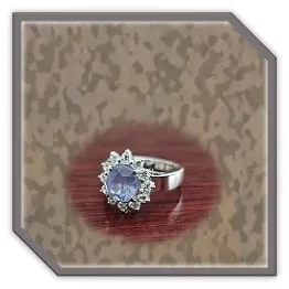 LR04000B-14ct White Gold Sri Lankan Sapphire Cubic Ladies Ring.