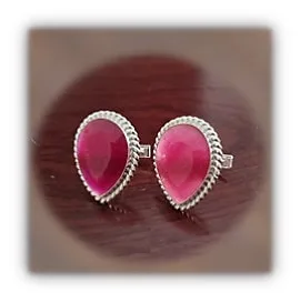 CL02500A-Sterling Silver Spinel Cufflinks.