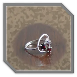 LR00180A-Sterling Silver Garnet Ladies Ring.